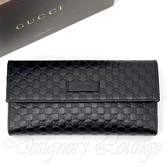 Gucci Handbags - NIB GUCCI Micro GG Guccissima Black Trifold Wallet